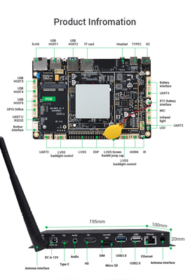 RK3399 ชิปเซ็ต Hexa-Core พร้อม Android 7.1.2 UART IR Remote Control Ethernet HD Media Player Box