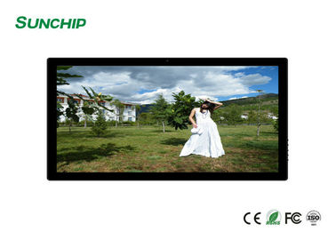 ป้ายดิจิตอล LCD กลางแจ้งในร่มขนาด 55 &quot;65&quot; ติดผนัง 2GB RAM 8GB ROM Ethernet